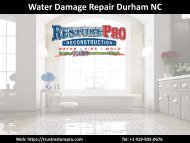 Professional Water Damage Repair Company Durham NC