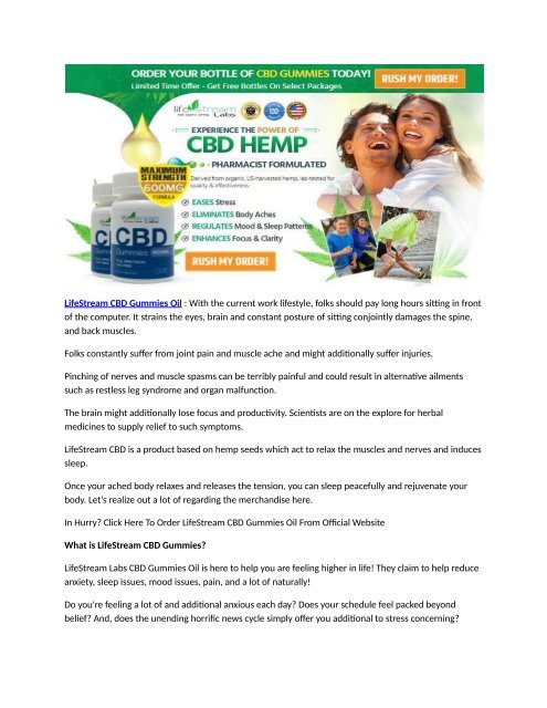 LifeStream Labs CBD Oil : The Gummies That Give You Relief? | Review