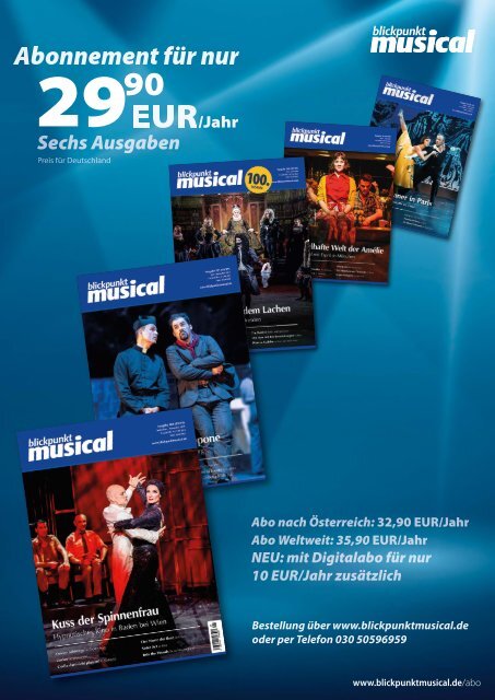 Blickpunkt Musical Saisonvorschau 2019/20