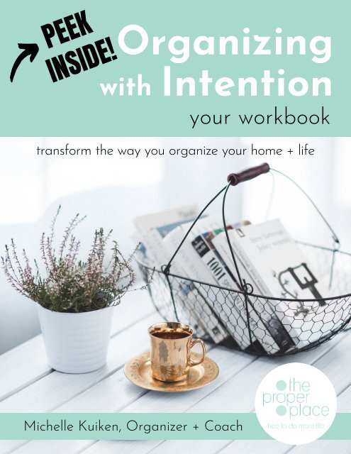 Organizing with Intention Workbook Preview, The Proper Place