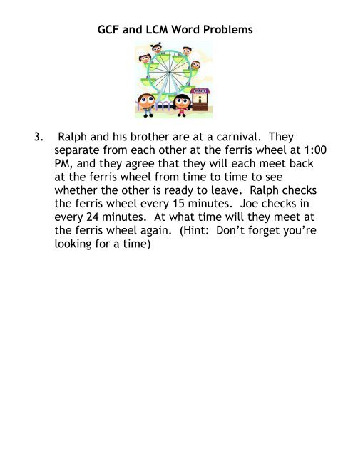 GCF and LCM Word Problems