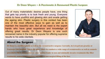 Dr Deon Weyers – Best Platic Surgeon