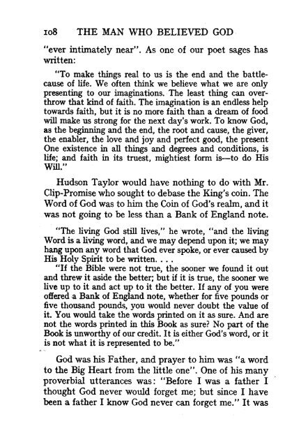 HUDSON TAYLOR The man who believed God by Marshall Broomhall