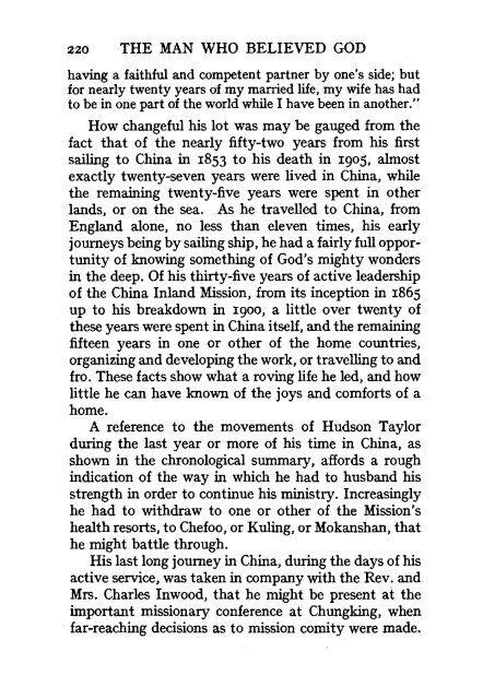 HUDSON TAYLOR The man who believed God by Marshall Broomhall