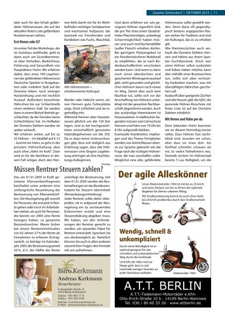 Gazette Zehlendorf Oktober 2019