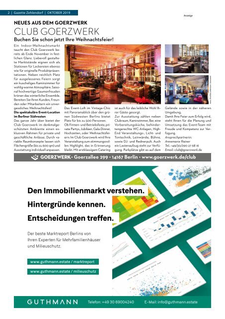 Gazette Zehlendorf Oktober 2019