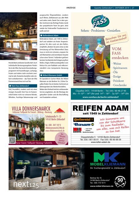 Gazette Zehlendorf Oktober 2019