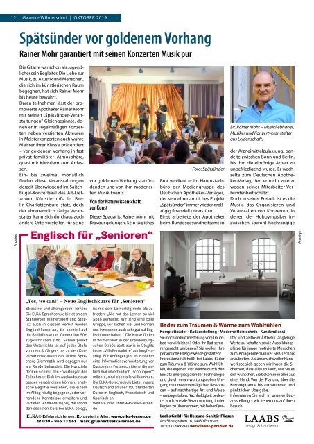 Gazette Wilmersdorf Oktober 2019