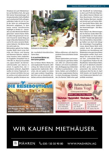 Gazette Wilmersdorf Oktober 2019