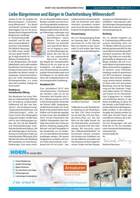 Gazette Wilmersdorf Oktober 2019
