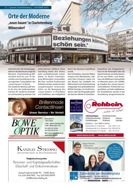 Gazette Charlottenburg Oktober 2019