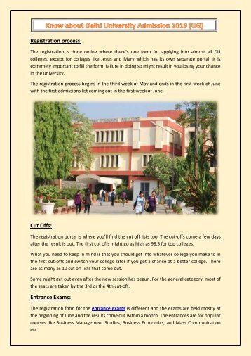 Know about Delhi University Admission 2019 (UG)