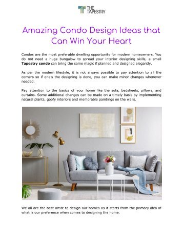 Amazing Condo Design Ideas that can Win Your Heart
