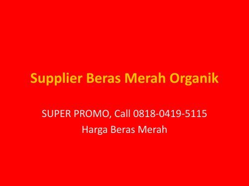 Supplier Beras Merah Organik pdf