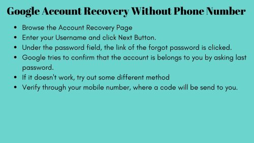 Google Account Recovery 