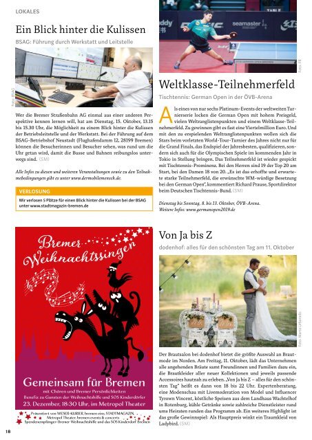 STADTMAGAZIN Bremen Oktober 2019