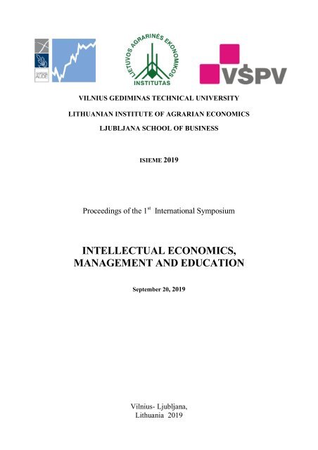 Intellectual Economics, Management And Education