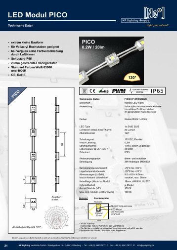 PICO - LED Module IP65 - für Buchstaben ohne Verguss - NP LIGHTING