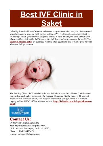 Best IVF Clinic in Saket