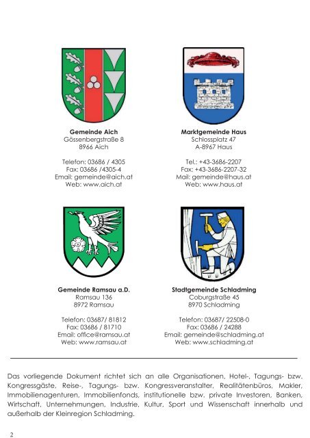 Standortbroschüre Schladming Kleinregion