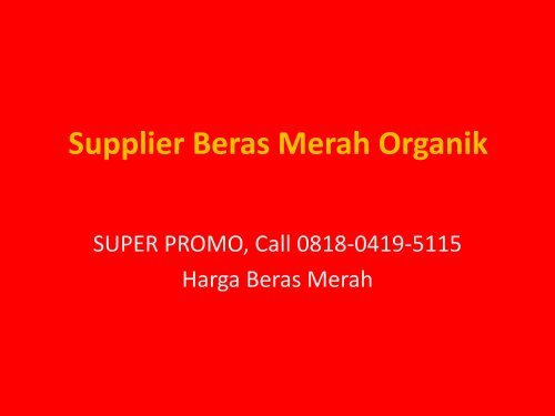 Supplier Beras Merah Organik pdf