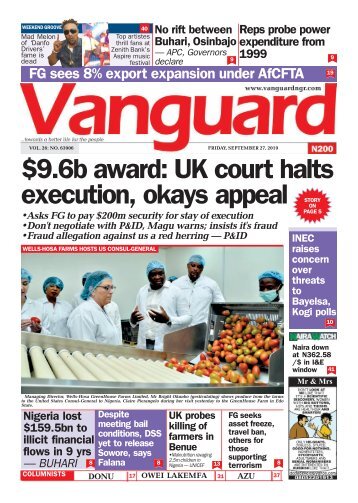 27092019 - $9.6b award: UK court halts execution, okays appeal