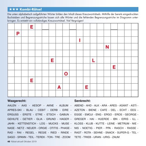 Leseprobe "Rätsel-aktuell" Oktober 2019