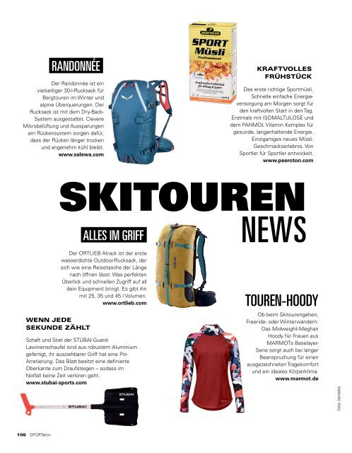 SPORTaktiv Skitourenguide 2019