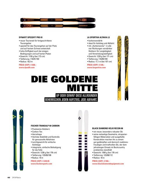 SPORTaktiv Skitourenguide 2019