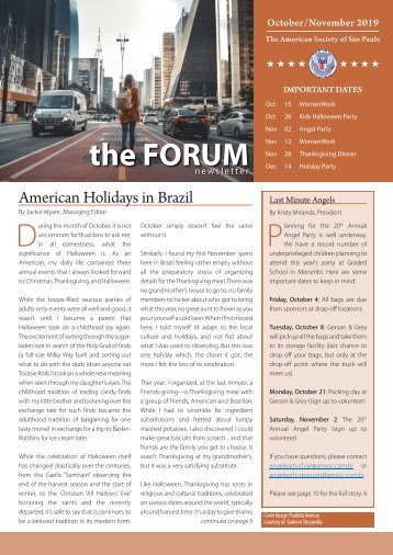 October/November 2019 FORUM