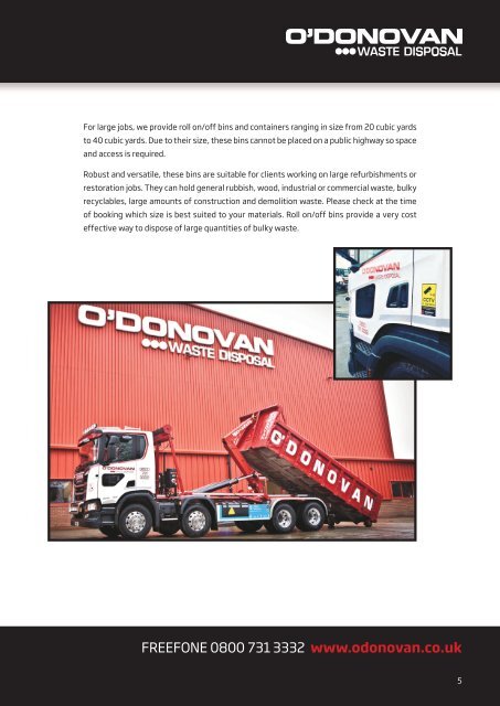 O'Dovovan Waste Disposal Ltd Brochure