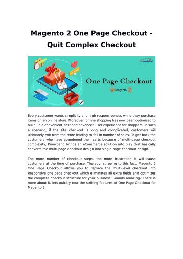 Knowband Magento 2 One Page Checkout - Quit Complex Checkout