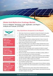 Anti Reflective Coatings Market Analysis, 2019-2029