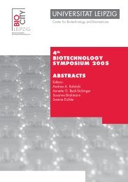 biotechnology symposium 2005 abstracts - Universität Leipzig