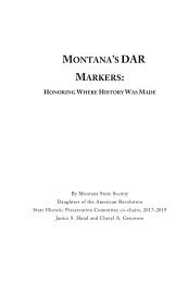 Montana's DAR Markers . . . Honoring Where History Was Made