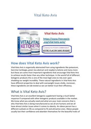 Vital Keto Avis