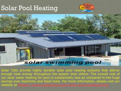 Solar Water Heating Pool