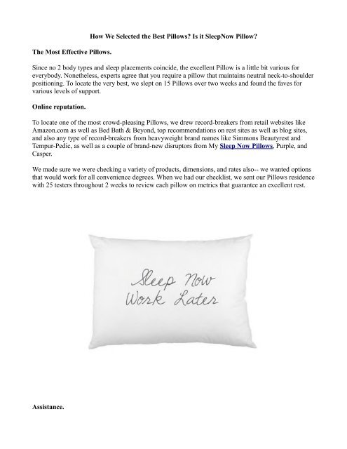 sleep now pillow