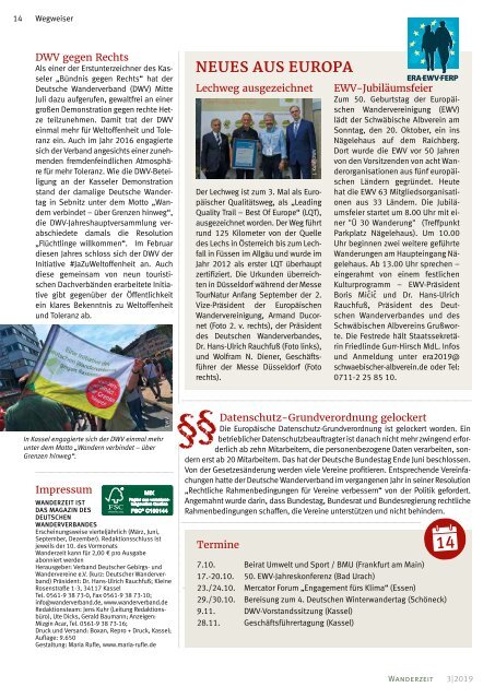 Wanderzeit, Ausgabe September 2019