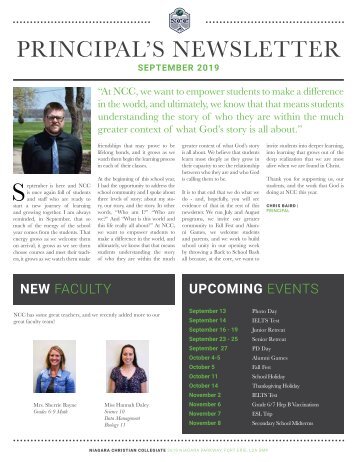 W - September - Principal&#039;s Newsletter