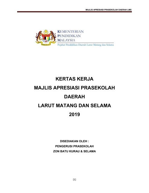 Kertas Kerja Majlis Apreasiasi Prasekolah LMS 2019