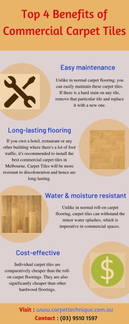 Top 4 Benefits of Commercial Carpet Tiles