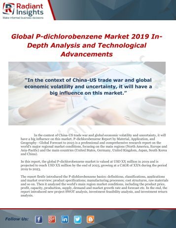Global P-dichlorobenzene Market 2019 In-Depth Analysis And Technological Advancements