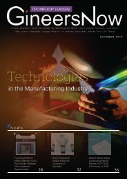 Technologies in the Manufacturing Industry, Technology Leaders magazine, Oct2019 industrial manufacturing, food processing, pharmaceutical machinery and FMCG equipment