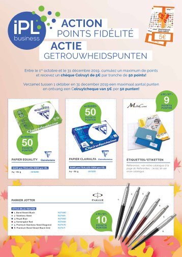 Action points fidélité automne - Actie getrouwheidspunten 2019