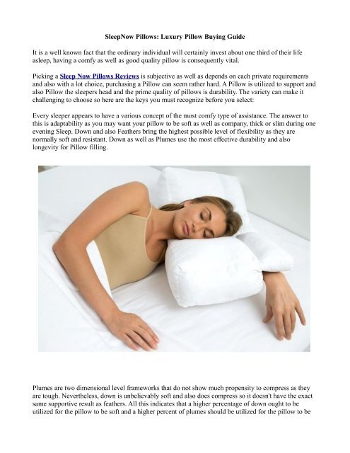 sleep now luxury pillows