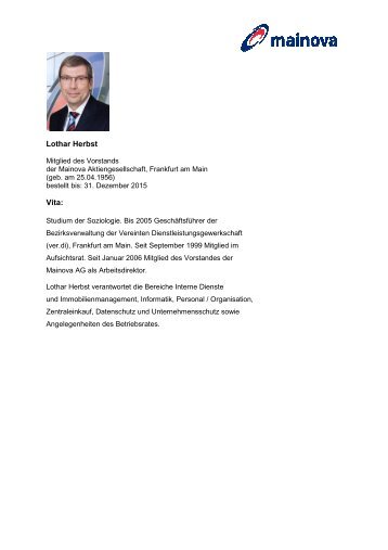 Lebenslauf Lothar Herbst zum  Download (pdf | 0,09 - Mainova AG