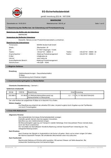 EG-Sicherheitsdatenblatt - Makra