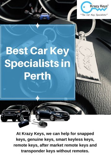 Best Car Locksmith Service in Perth - Krazy Keys