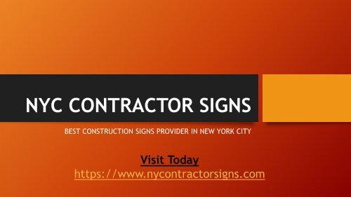 Nyc Contractor Signs